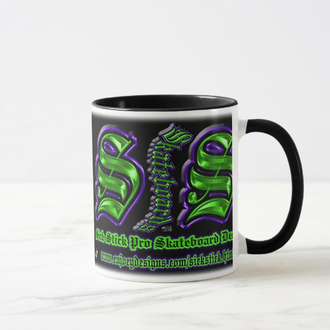 Taza enferma púrpura y verde del personalizado del (Derecha)