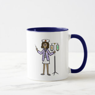 Taza Enfermera con bolsas IV y jarabe para mujeres