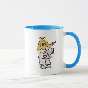 Taza Enfermera de Chubby con cápsula y vaso de agua
