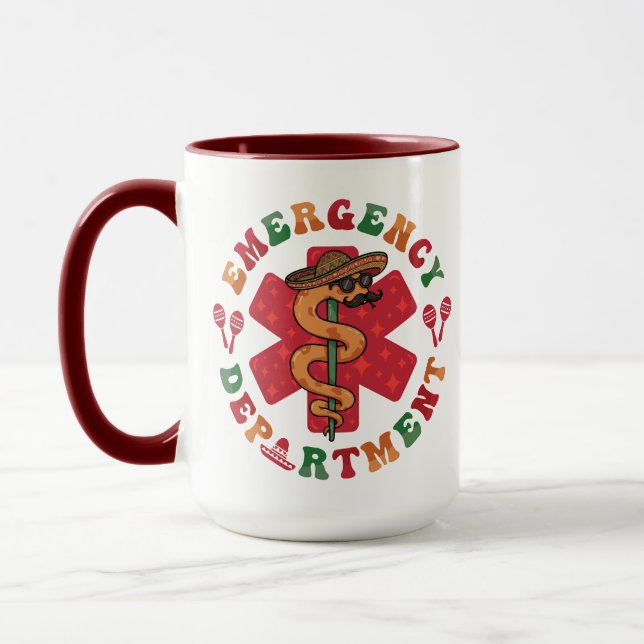 Taza Enfermera de la Fiesta del Departamento de Emergen (Izquierda)