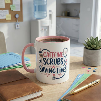 Taza Enfermera Divertida Cafeína Uniformes Salvando Vid