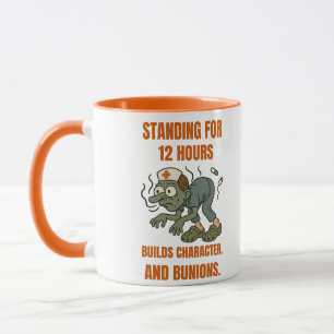 Taza Enfermera divertida de pie durante 12 horas. Med S