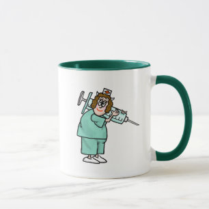 Taza Enfermera En Equipo Quirúrgico Con Mug De Jeringa 