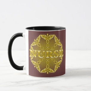 Taza Enfermera Estrella Caduceo de Oro