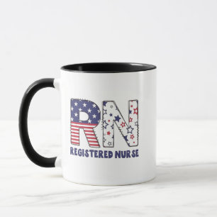 Taza Enfermera inscrita de RN el 4 de julio sutil estad
