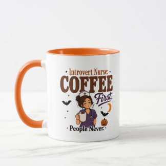 Taza Enfermera Introvertida Café Primero Gente Nunca N