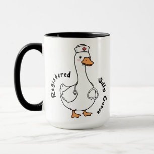 Taza Enfermera Pato Ganso Tonto Registrado Asistencia S