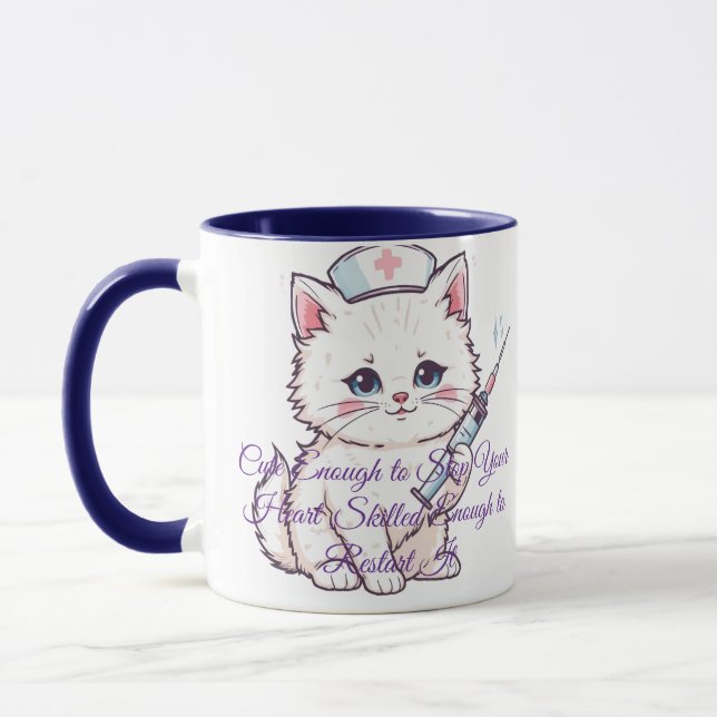 Taza Enfermera Personalizada Gatito lo Suficientemente  (Izquierda)
