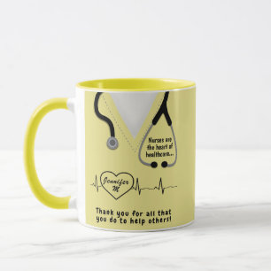 Taza Enfermera Personalizado Gracias Agregar Nombre