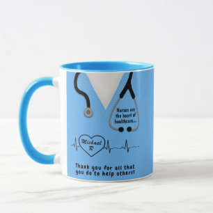 Taza Enfermera Personalizado Gracias Agregar Nombre