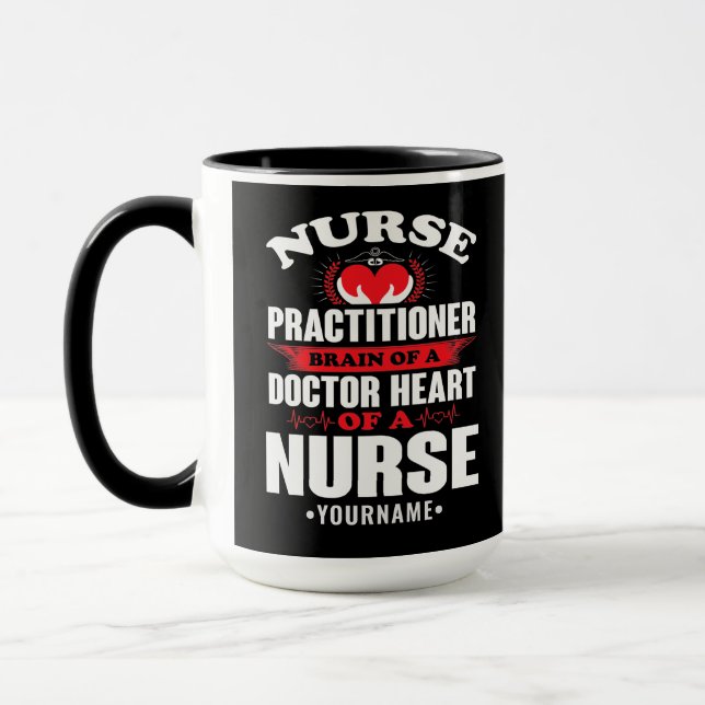 Taza Enfermera Profesional Cerebros De Un Corazón Médic (Izquierda)