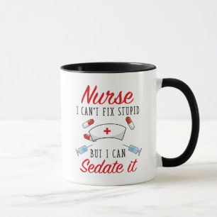 Taza Enfermera que no puedo arreglar tontos pero puedo
