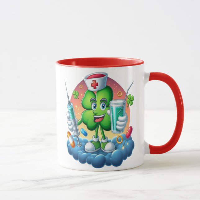 Taza Enfermera verde Shamrock (Derecha)