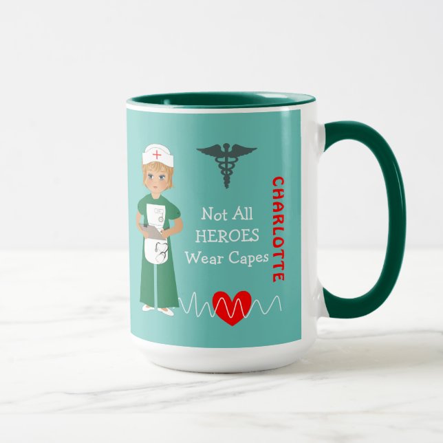 Taza Enfermero Hospitalario Personalizado Gracias Aprec (Derecha)