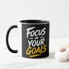 Taza Enfócate en tus Metas Tipografía Motivacional