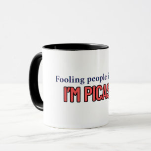 Taza "Engañar a la gente es un arte" Coffee gracioso