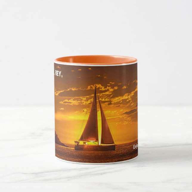 Taza Enjoy Every Sunset - MARINA DEL REY, CA Mug (Centro)
