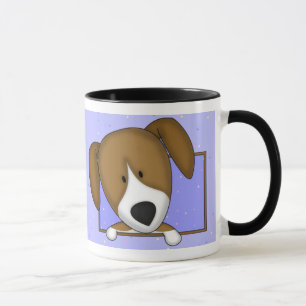 Taza enmarcada del beagle del dibujo animado