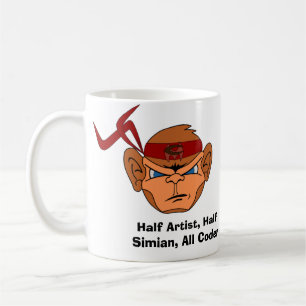 Taza enojada del mono del código