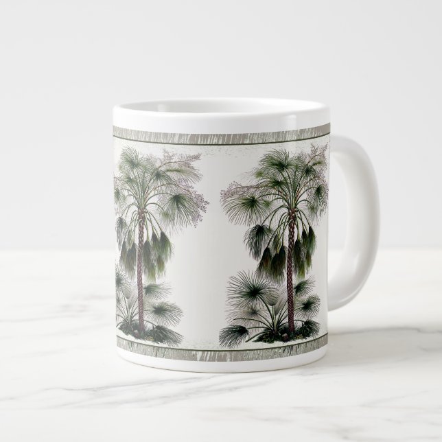 Taza enorme botánica china de las palmas de fan (Derecha)