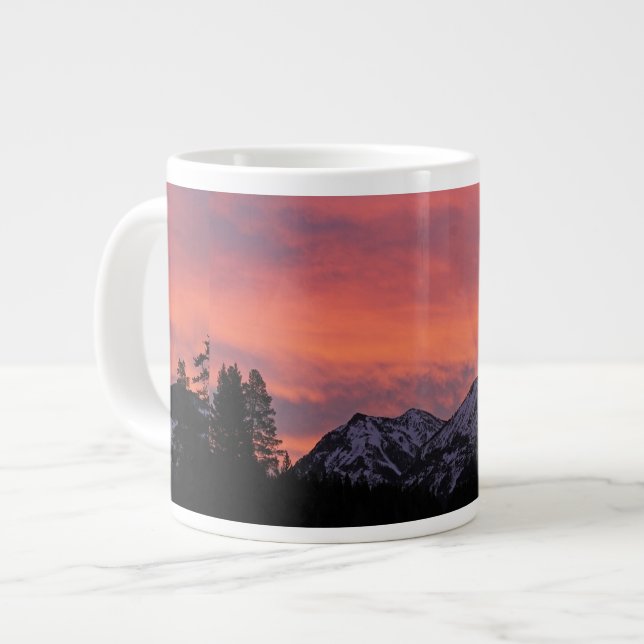 Taza enorme de encargo de la salida del sol (Izquierda)