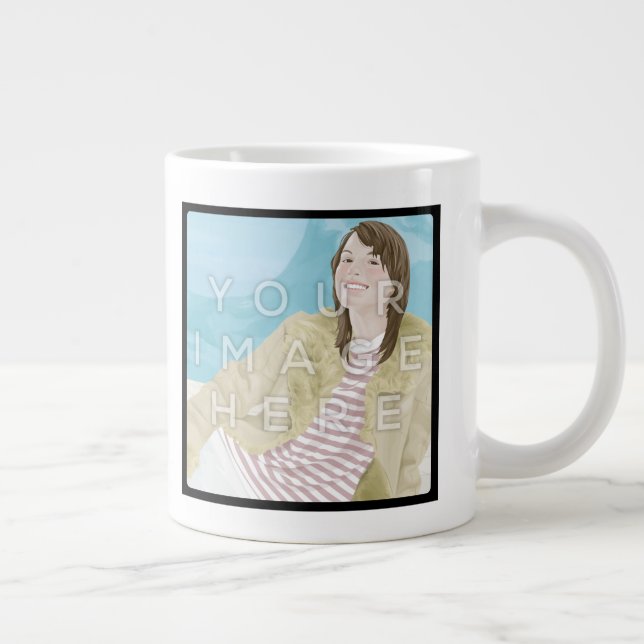 Taza enorme de encargo personalizada 2-Photo de (Derecha)