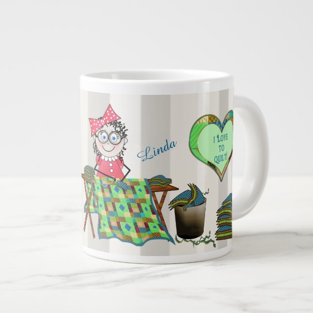 TAZA ENORME DE LA MELODÍA COFFEE/SOUP DE QUILTER - (Derecha)