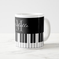 Taza enorme grande del monograma de encargo para