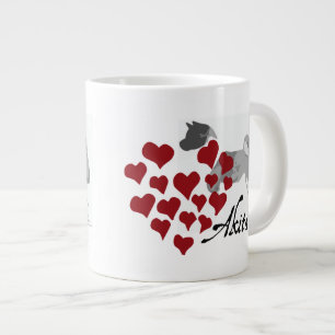 Taza enorme superior del amor de Akita