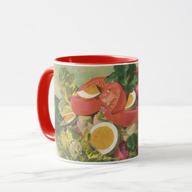 Taza Ensalada de huevo y tomate vintage (Anverso izquierdo)