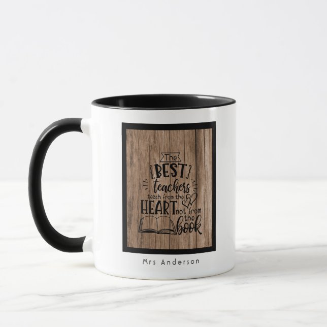 TAZA ENSEÑANZA DEL CORAZÓN NO UN LIBRO PROFESORES NOMBR (Izquierda)