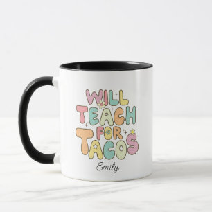 Taza Enseñanza para profesor gracioso de Tacos Cute Gro