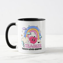 Enseñar El Amor Inspire Personalizado Mug Gift Par