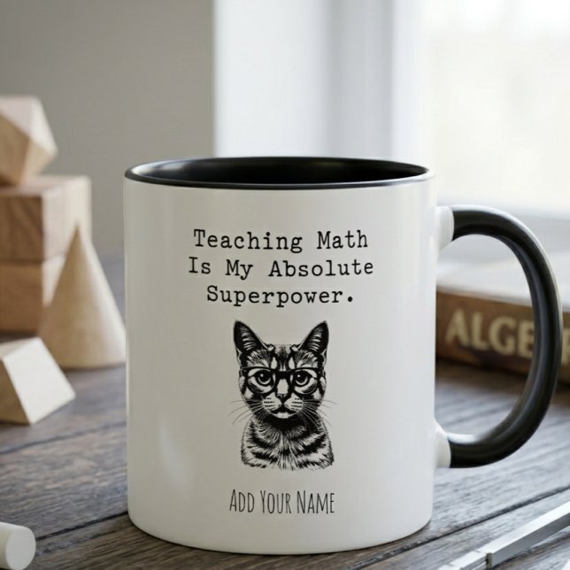 Taza Enseñar Matemáticas Mi Superpoder Diseñador Educad (Subido por el creador)