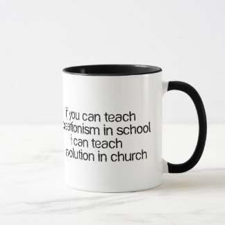 Taza Enseñe a la evolución en iglesia