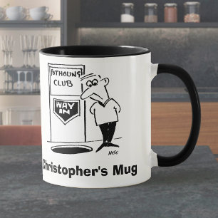 Taza Entrada del club de espeleología. Espeleólogo