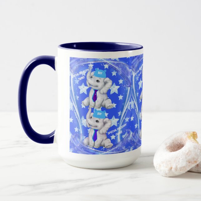 Taza Entrega especial Dos niños Café Mug (Con donut)