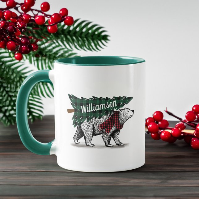 Taza Entrega personalizada de árbol de oso polar ventil (Personalized Vintage Polar Bear Tree Delivery Mug
)