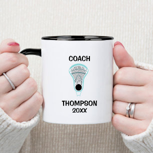 Taza Entrenador Aqua y Lacrosse Negro