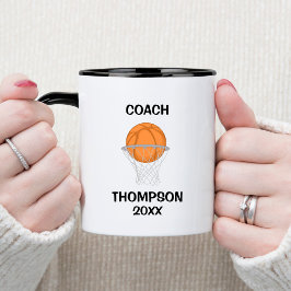 Taza Entrenador de baloncesto en blanco y negro