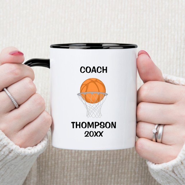 Taza Entrenador de baloncesto en blanco y negro (Subido por el creador)