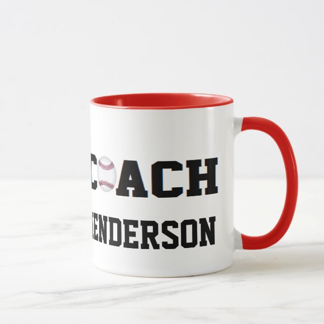 Taza Entrenador de béisbol - personalizado (Derecha)
