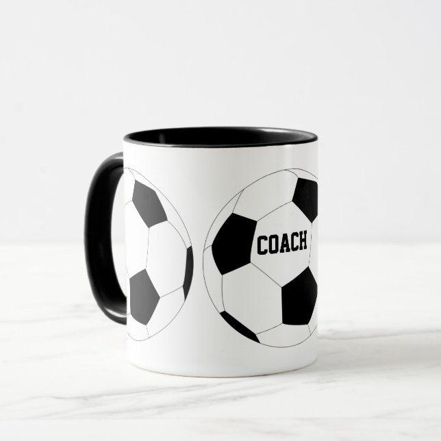 Taza Entrenador de fútbol de la pelota de fútbol (Anverso izquierdo)