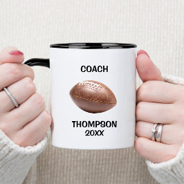 Taza Entrenador de fútbol negro y blanco y marrón