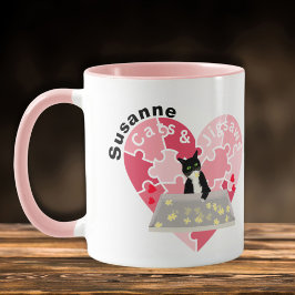 Taza Entusiasta del rompecabezas y amante del gato