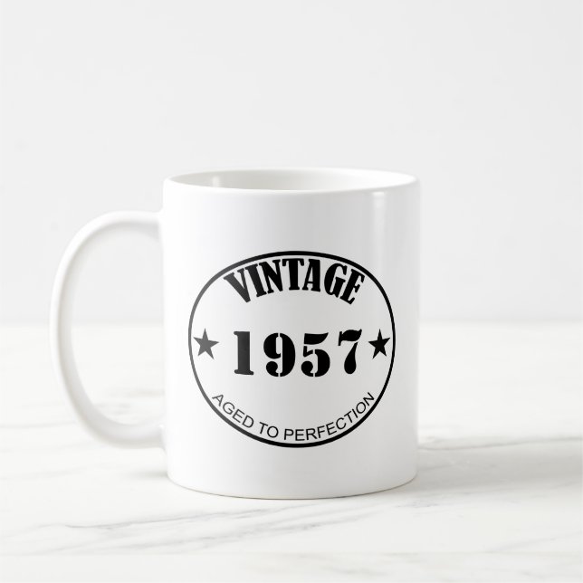 Taza envejecida vintage personalizable adaptable (Izquierda)
