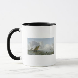 Taza Enviando a poca distancia de la costa en una
