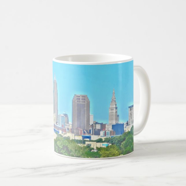 Taza envuelta del horizonte de Cleveland, Ohio (Anverso derecho)