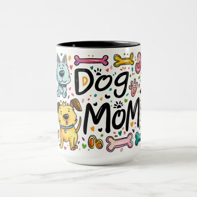 Taza Envuelto de mamá de perro lindo (Centro)