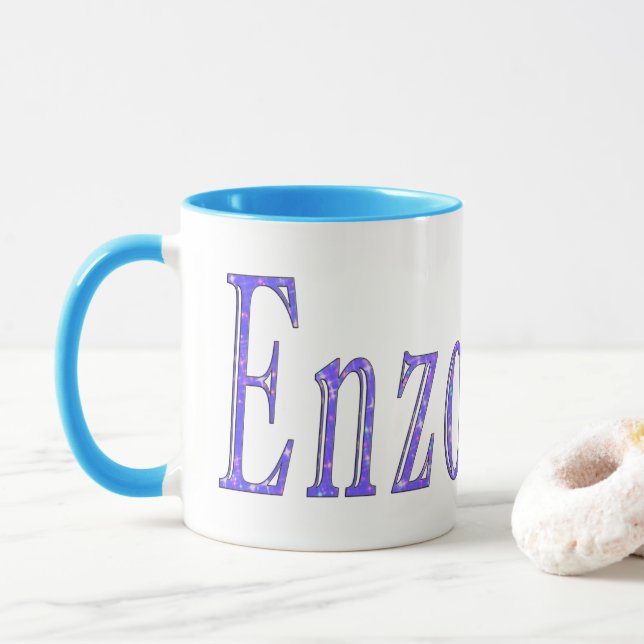 Taza Enzo, logotipo de nombre, (Con donut)